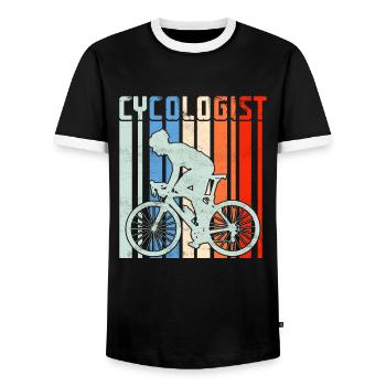 VTT VTT VTT VTT VTT - T-shirt contrasté Homme - noir/blanc - Devant - AI Model Female 172 light (172cm) & AI Model Male 178 light (178cm)