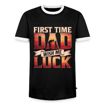 Herren Papa Papa Vatertag Vintage Ehemann Lustig - Männer Kontrast-T-Shirt - Schwarz/Weiß - Vorne - AI Model Female 172 light (172cm) & AI Model Male 178 light (178cm)