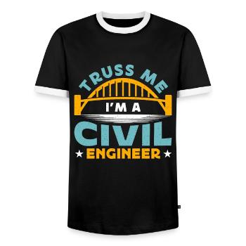 Civil Engineer Truss Me I'm A Civil Construction - Männer Kontrast-T-Shirt - Schwarz/Weiß - Vorne - AI Model Female 172 light (172cm) & AI Model Male 178 light (178cm)
