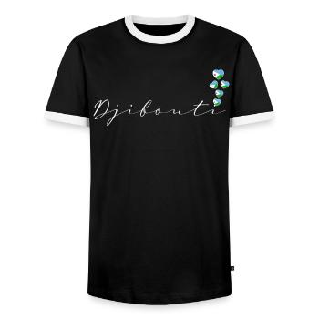 Dschibuti - Männer Kontrast-T-Shirt - Schwarz/Weiß - Vorne - AI Model Female 172 light (172cm) & AI Model Male 178 light (178cm)