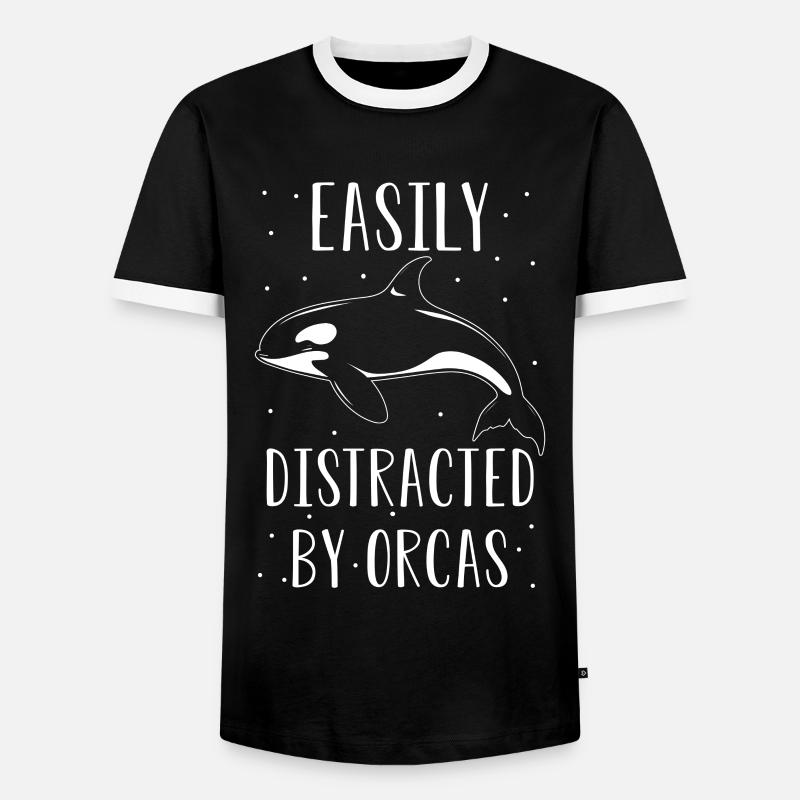 Orca Wal Spruch - Männer Kontrast-T-Shirt - Schwarz/Weiß