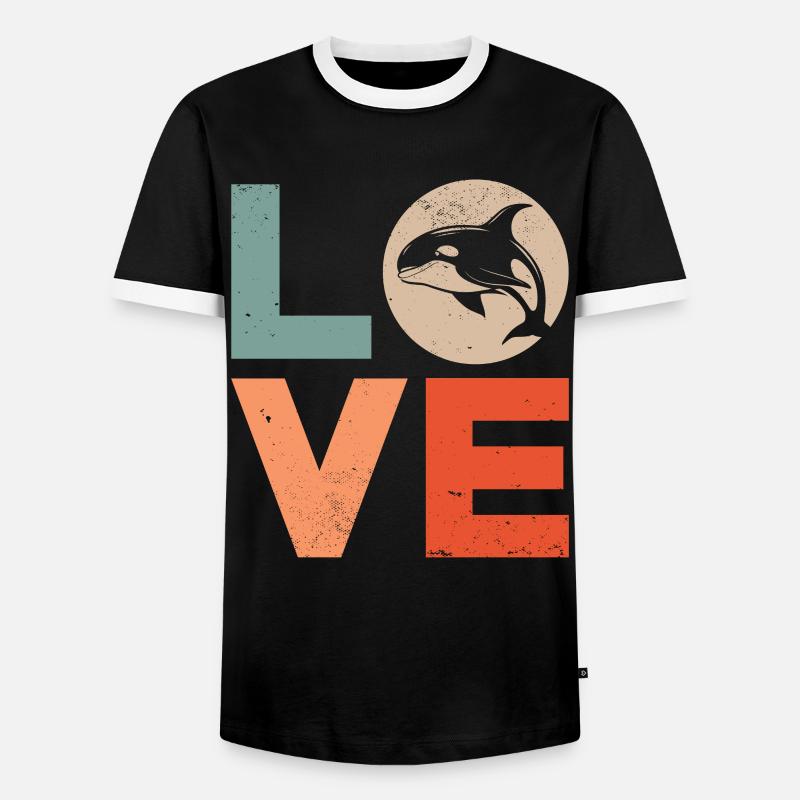 Wal Killerwal Orca Liebe - Männer Kontrast-T-Shirt - Schwarz/Weiß