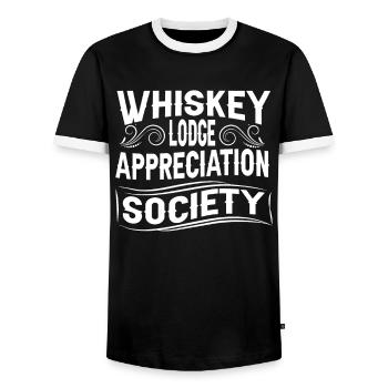 Whisky Whiskey - Men's Ringer Shirt - black/white - Front - AI Model Female 172 light (172cm) & AI Model Male 178 light (178cm)
