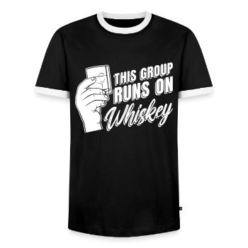 Whisky Whiskey - Männer Kontrast-T-Shirt - Schwarz/Weiß - Vorne - AI Model Female 172 light (172cm) & AI Model Male 178 light (178cm)