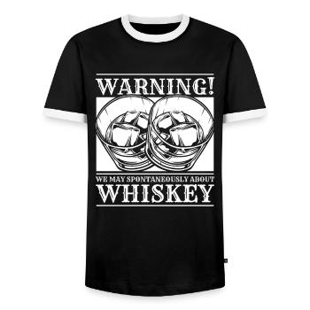 Whisky Whiskey - Männer Kontrast-T-Shirt - Schwarz/Weiß - Vorne - AI Model Female 172 light (172cm) & AI Model Male 178 light (178cm)