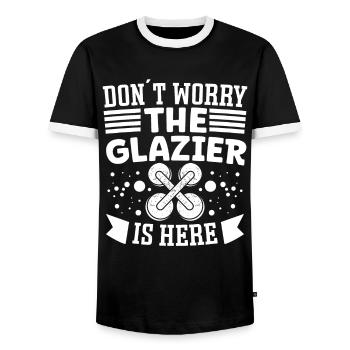 Glaser ne vous inquiétez pas vitrier est ici Glaserarbeiter - T-shirt contrasté Homme - noir/blanc - Devant - AI Model Female 172 light (172cm) & AI Model Male 178 light (178cm)