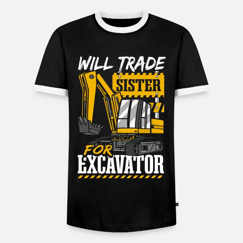Wird Schwester gegen Bagger eintauschen - Männer Kontrast-T-Shirt - Schwarz/Weiß