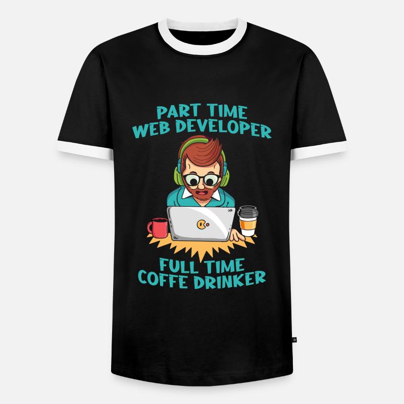 Web Developer Web Developer Coffee - Men's Ringer Shirt - black/white