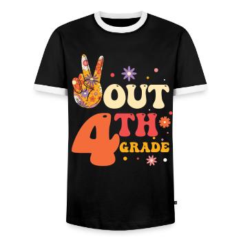 Peace Out 1. Klasse Letzter Schultag - Männer Kontrast-T-Shirt - Schwarz/Weiß - Vorne - AI Model Female 172 light (172cm) & AI Model Male 178 light (178cm)