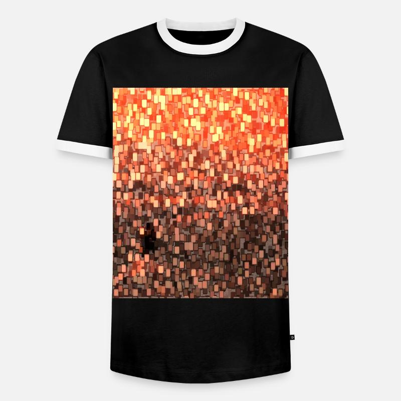 Cube Sunset 2 1 - Men's Ringer Shirt - black/white
