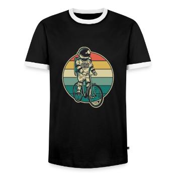 Astronaut Planeten Wissenschaft Weltraum Universum Galaxie - Männer Kontrast-T-Shirt - Schwarz/Weiß - Vorne - AI Model Female 172 light (172cm) & AI Model Male 178 light (178cm)