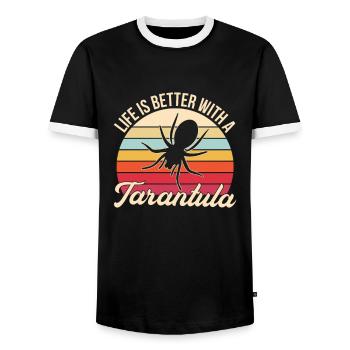 Spider Web Tarantula Arachnid Spider Lover - Men's Ringer Shirt - black/white - Front - AI Model Female 172 light (172cm) & AI Model Male 178 light (178cm)