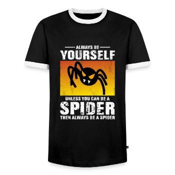 Spider Web Tarantula Arachnid Spider Lover - Men's Ringer Shirt - black/white - Front - AI Model Female 172 light (172cm) & AI Model Male 178 light (178cm)