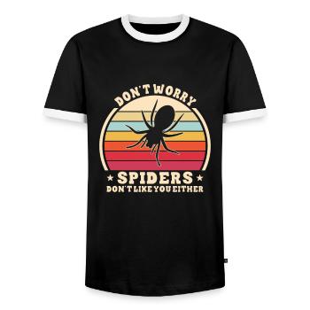 Spider Web Tarantula Arachnid Spider Lover - Men's Ringer Shirt - black/white - Front - AI Model Female 172 light (172cm) & AI Model Male 178 light (178cm)