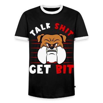 Furry Fandom Pumpkins Fursona - Men's Ringer Shirt - black/white - Front - AI Model Female 172 light (172cm) & AI Model Male 178 light (178cm)