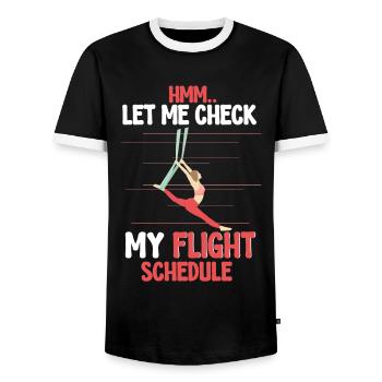 Aerial Silk Aerialist - Männer Kontrast-T-Shirt - Schwarz/Weiß - Vorne - AI Model Female 172 light (172cm) & AI Model Male 178 light (178cm)