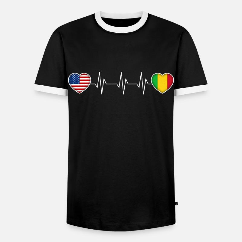 Mali - Men's Ringer Shirt - black/white