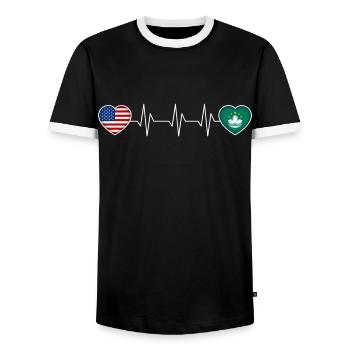 Macao - T-shirt contrasté Homme - noir/blanc - Devant - AI Model Female 172 light (172cm) & AI Model Male 178 light (178cm)