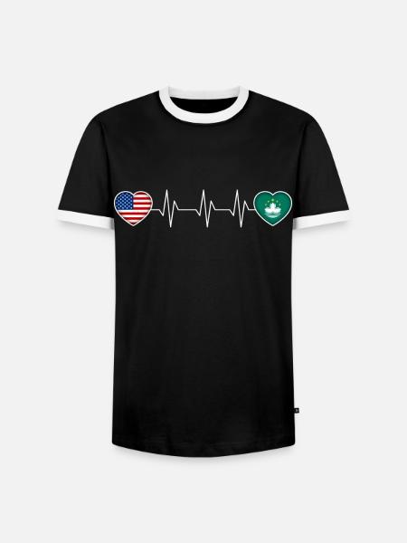 Macau - Men's Ringer Shirt - black/white