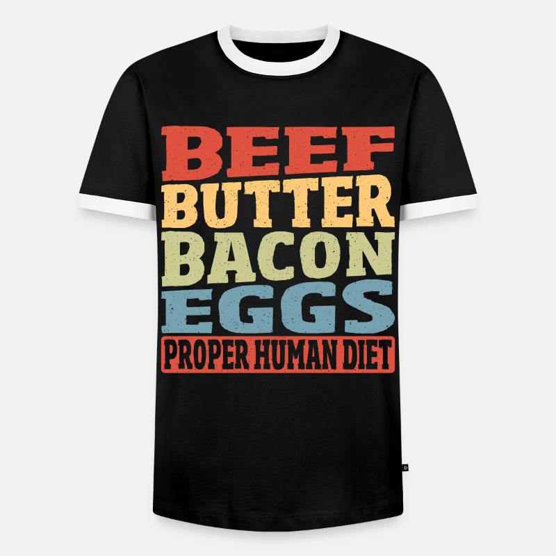 Rindfleisch Butter Speck Eier Richtige - Männer Kontrast-T-Shirt - Schwarz/Weiß