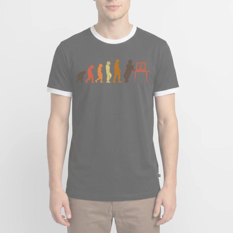 3D Printer Evolution 3D Printer Retro Men's Ringer Shirt
