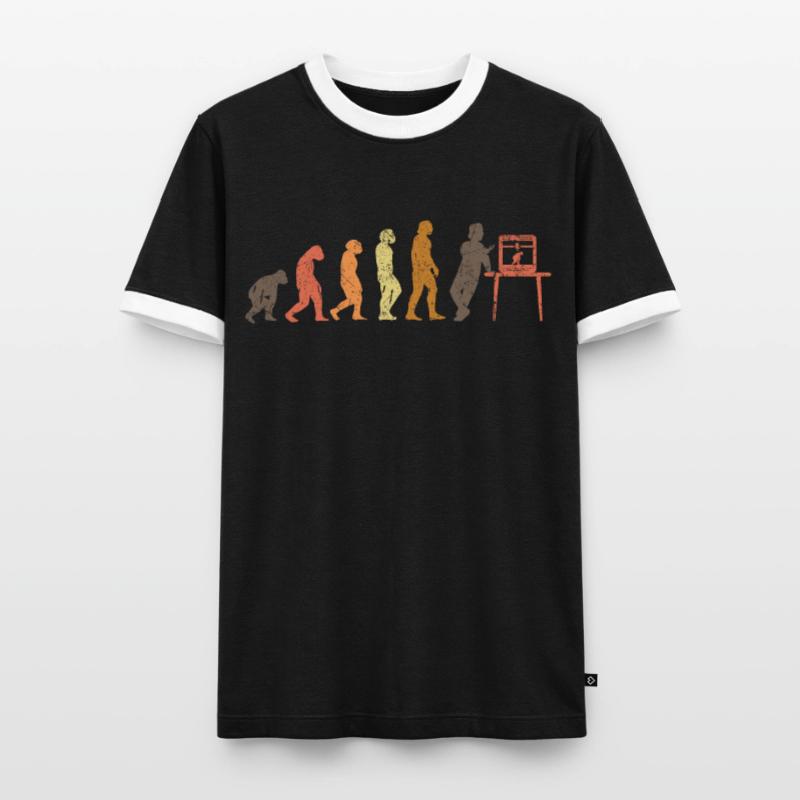 3D Printer Evolution 3D Printer Retro Men's Ringer Shirt