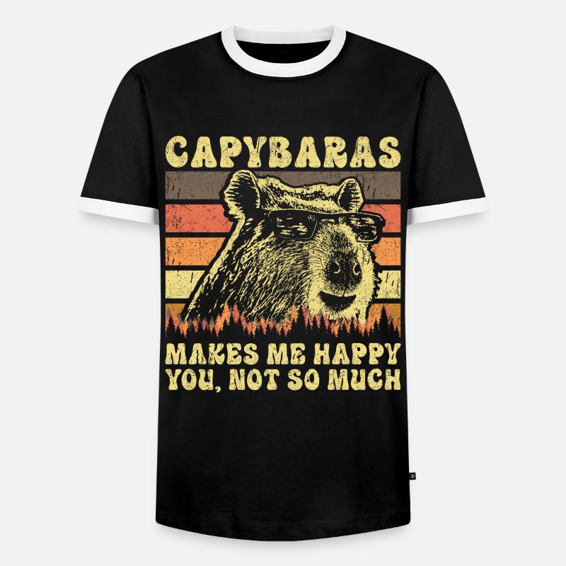 Capybara Retro Spruch - Männer Kontrast-T-Shirt - Schwarz/Weiß