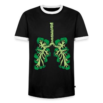 Broccoli Gift Vegetable Cooking Broccoli Lover - Men's Ringer Shirt - black/white - Front - AI Model Female 172 light (172cm) & AI Model Male 178 light (178cm)