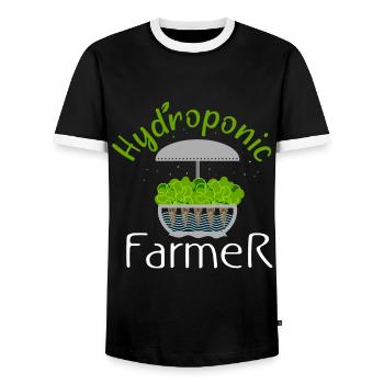 Hydrophonie Agriculteur Horticulture Agriculture - T-shirt contrasté Homme - noir/blanc - Devant - AI Model Female 172 light (172cm) & AI Model Male 178 light (178cm)