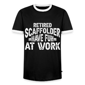 Échafaudage Cadeau Artisan Travail Échafaudage - T-shirt contrasté Homme - noir/blanc - Devant - AI Model Female 172 light (172cm) & AI Model Male 178 light (178cm)