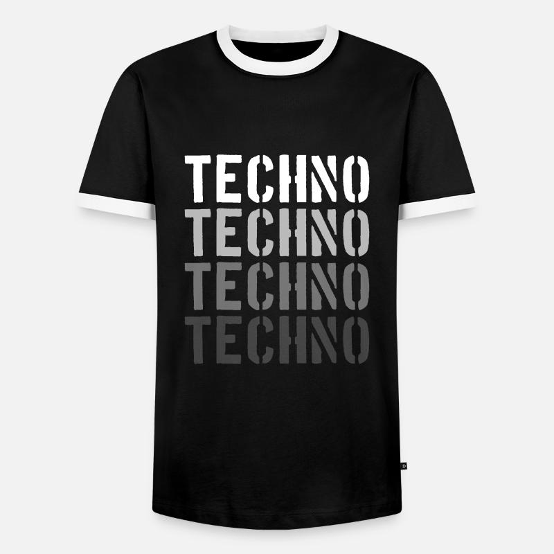 Techno - Men's Ringer Shirt - black/white