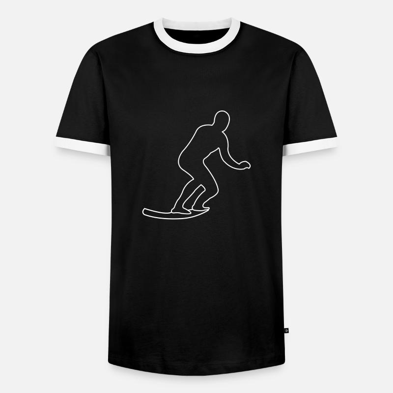 Surfer comic style - Men's Ringer Shirt - black/white
