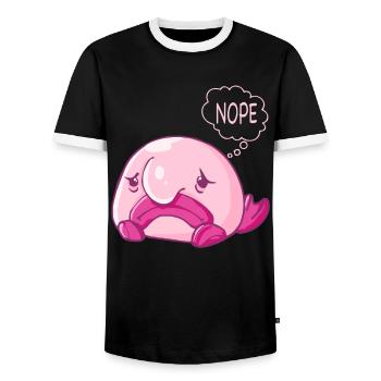 Costume de Blobfish - Visage de poisson Blob laid - - T-shirt contrasté Homme - noir/blanc - Devant - AI Model Female 172 light (172cm) & AI Model Male 178 light (178cm)