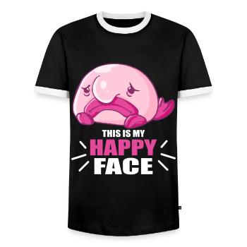 Costume de Blobfish - Visage de poisson Blob laid - - T-shirt contrasté Homme - noir/blanc - Devant - AI Model Female 172 light (172cm) & AI Model Male 178 light (178cm)