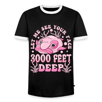 Costume de Blobfish - Visage de poisson Blob laid - - T-shirt contrasté Homme - noir/blanc - Devant - AI Model Female 172 light (172cm) & AI Model Male 178 light (178cm)