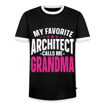 Architect's Gift, Architecture Lover - Men's Ringer Shirt - black/white - Front - AI Model Female 172 light (172cm) & AI Model Male 178 light (178cm)