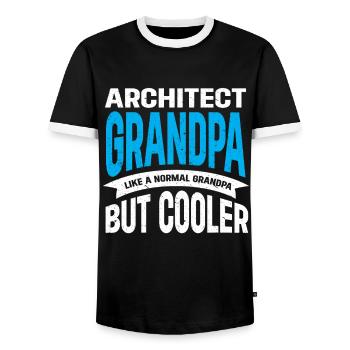 Architect's Gift, Architecture Lover - Men's Ringer Shirt - black/white - Front - AI Model Female 172 light (172cm) & AI Model Male 178 light (178cm)
