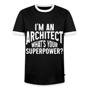 Architektengeschenk, Architekturliebhaber - Männer Kontrast-T-Shirt - Schwarz/Weiß - Vorne - AI Model Female 172 light (172cm) & AI Model Male 178 light (178cm)