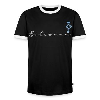 Botswana - Männer Kontrast-T-Shirt - Schwarz/Weiß - Vorne - AI Model Female 172 light (172cm) & AI Model Male 178 light (178cm)