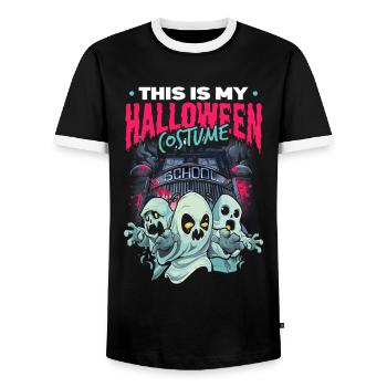 This Is My Halloween Costume - Men's Ringer Shirt - black/white - Front - AI Model Female 172 light (172cm) & AI Model Male 178 light (178cm)