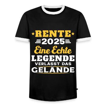 Humor Geschenk Rentner 2025, Rentner Im Jahr 2025 - Männer Kontrast-T-Shirt - Schwarz/Weiß - Vorne - AI Model Female 172 light (172cm) & AI Model Male 178 light (178cm)