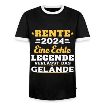 Humor Geschenk Rentner 2024, Rentner Im Jahr 2024 - Männer Kontrast-T-Shirt - Schwarz/Weiß - Vorne - AI Model Female 172 light (172cm) & AI Model Male 178 light (178cm)