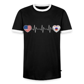 Mayotte - Männer Kontrast-T-Shirt - Schwarz/Weiß - Vorne - AI Model Female 172 light (172cm) & AI Model Male 178 light (178cm)