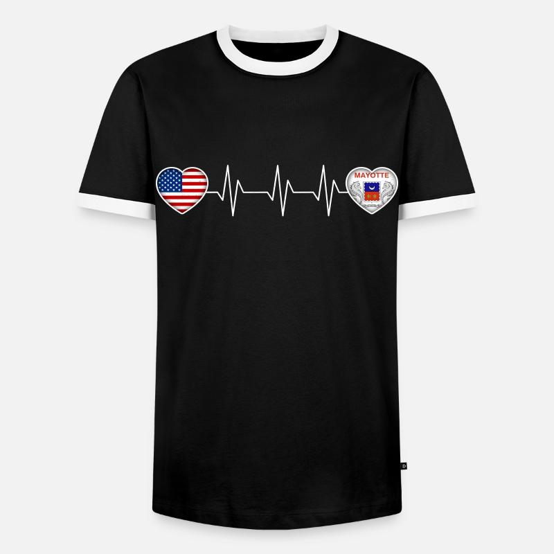 Mayotte - Men's Ringer Shirt - black/white