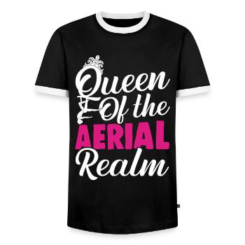 Acrobate de soie aérienne - T-shirt contrasté Homme - noir/blanc - Devant - AI Model Female 172 light (172cm) & AI Model Male 178 light (178cm)