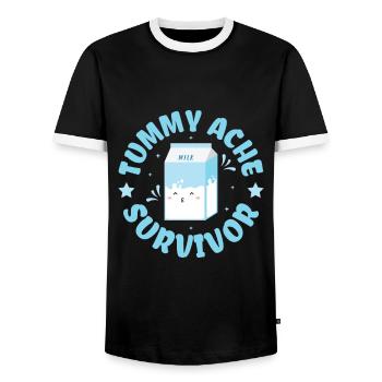 Laktose Intoleranz - Unverträglichkeit Milch Käse - Männer Kontrast-T-Shirt - Schwarz/Weiß - Vorne - AI Model Female 172 light (172cm) & AI Model Male 178 light (178cm)