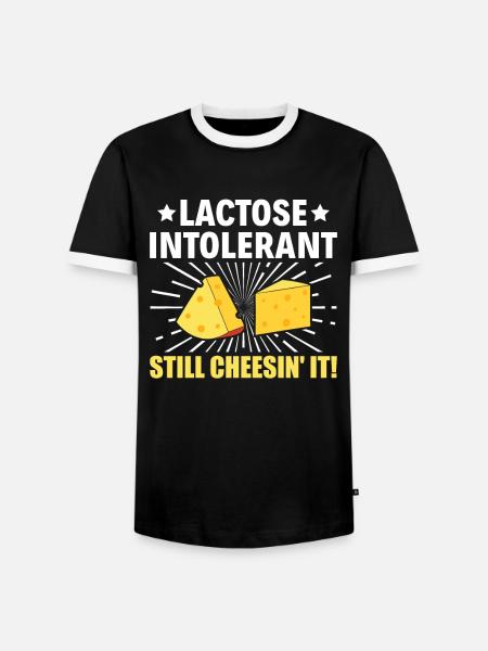 Lactose Intolerant - Still Cheesin' It - - Männer Kontrast-T-Shirt - Schwarz/Weiß