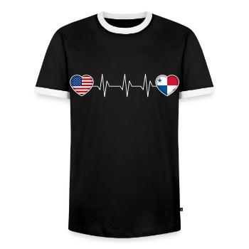 Panama - Männer Kontrast-T-Shirt - Schwarz/Weiß - Vorne - AI Model Female 172 light (172cm) & AI Model Male 178 light (178cm)