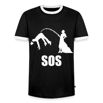 Junggesellenabschied Polterabend JGA Männer - Männer Kontrast-T-Shirt - Schwarz/Weiß - Vorne - AI Model Female 172 light (172cm) & AI Model Male 178 light (178cm)