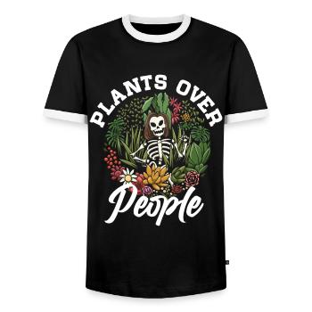 Jardiniers, amateurs de plantes de jardin, collectionneurs de plantes - T-shirt contrasté Homme - noir/blanc - Devant - AI Model Female 172 light (172cm) & AI Model Male 178 light (178cm)